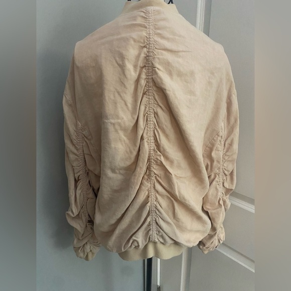 Free People Ruched Linen Bomber Jacket 💕 - Picture 8 of 9